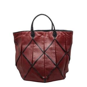 Bottega Veneta handbag red black leather python
